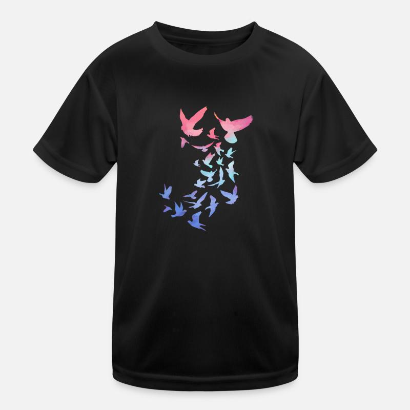 tauben,taube,vögel,vogelschwarm,bunt,graffiti Kinder Funktions-T-Shirt