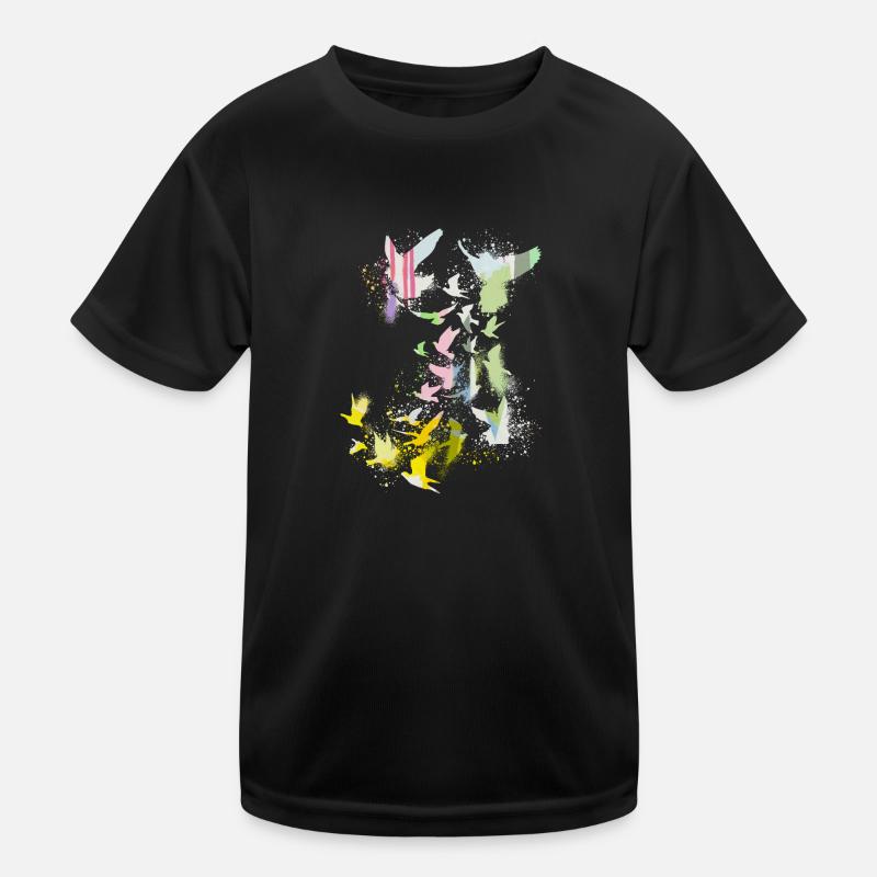 tauben,taube,vögel,vogelschwarm,graffiti,pastell Kinder Funktions-T-Shirt