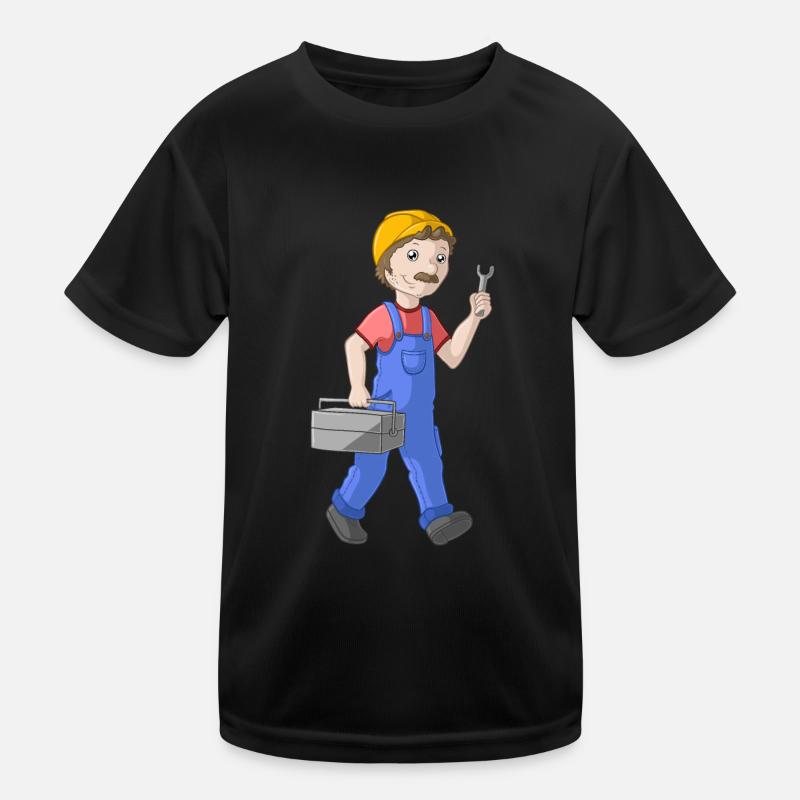 Comic Handwerker Kinder Funktions-T-Shirt