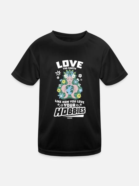 Naturschutz Klimaschutz Erde - Kinder Funktions-T-Shirt - Schwarz - Vorne