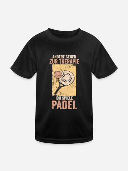 Tennis Padelspieler Padel - Kinder Funktions-T-Shirt - Schwarz - Vorne