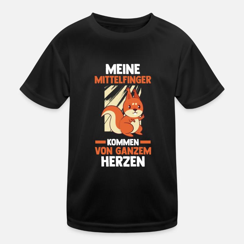 Eichhörnchen Mittelfinger Kinder Funktions-T-Shirt