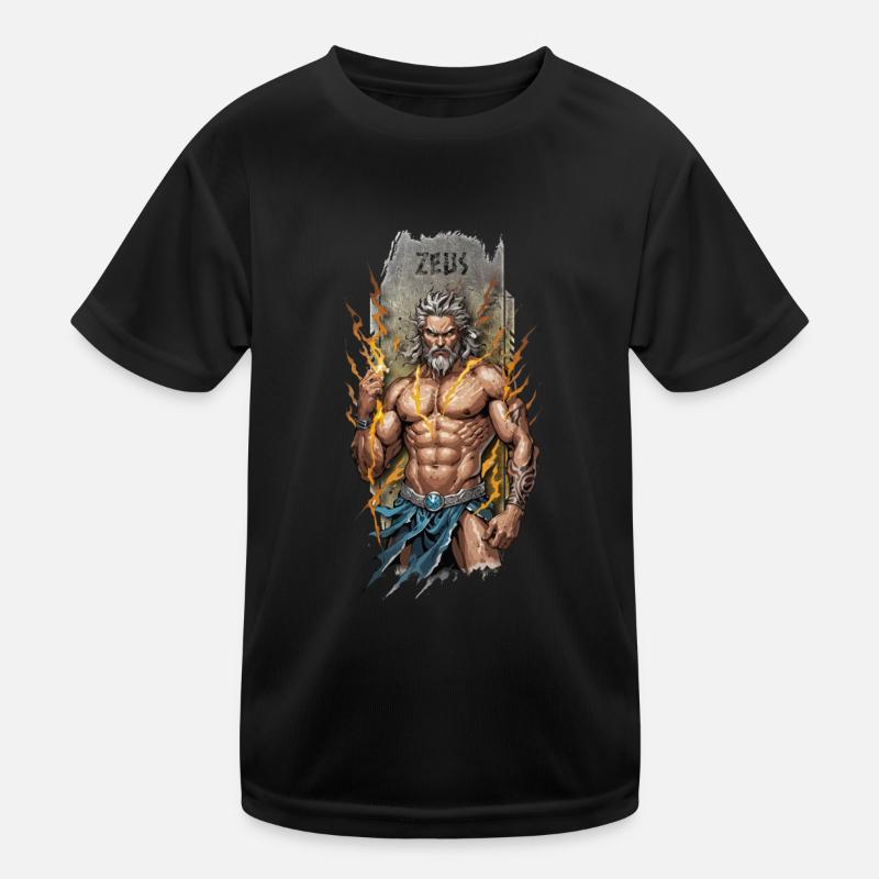 Puissance divine : Zeus brandissant l’éclair T-shirt sport Enfant
