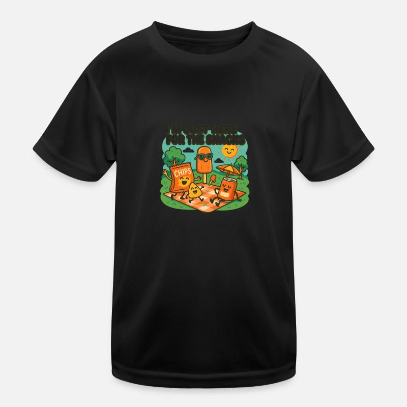 I'm only here for the snacks - Kids Functional T-Shirt - black