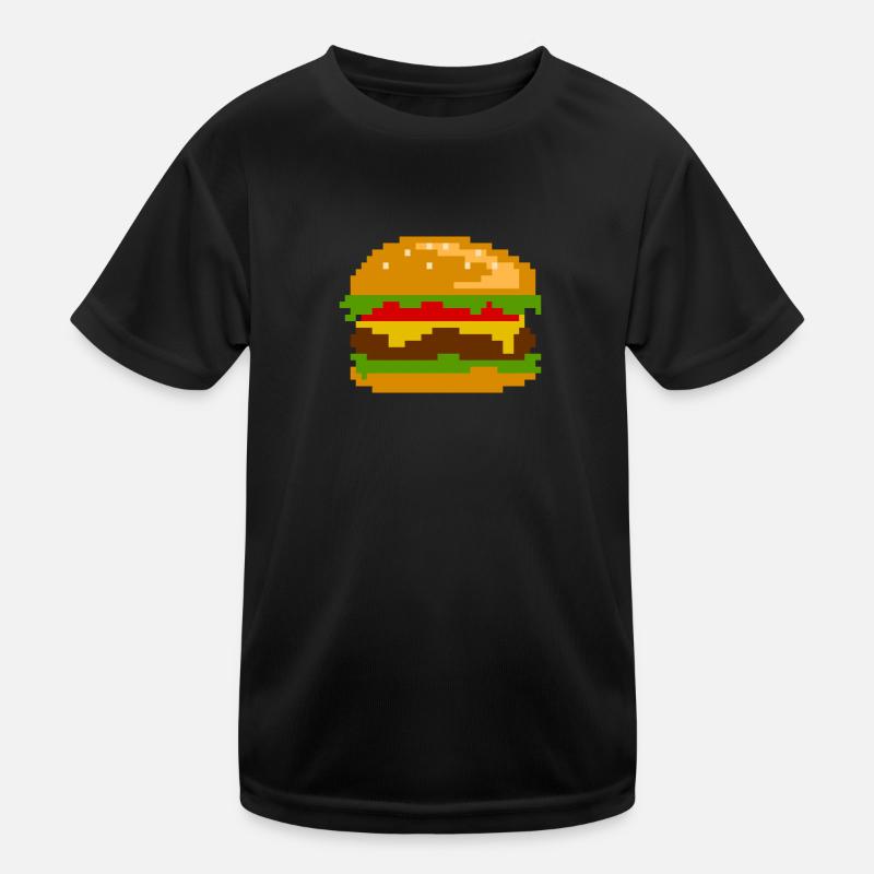 Pixel Burger - Nerd Fastfood Design Kinder Funktions-T-Shirt