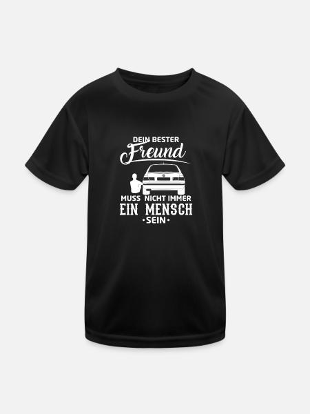 Dein bester Freund muss nich immer ein Mensch sein - Kinder Funktions-T-Shirt - Schwarz - Vorne