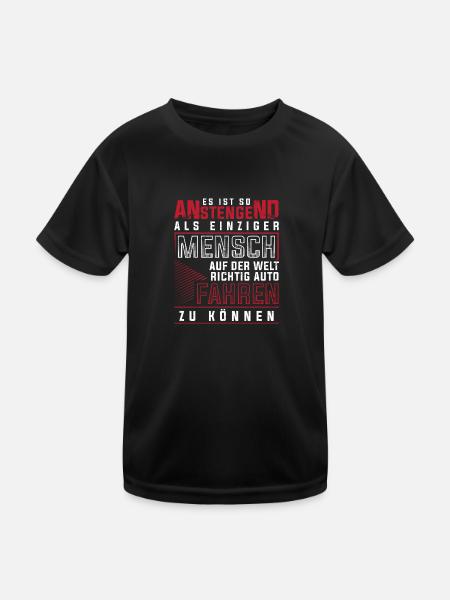 Es ist so anstengend einziger richtig Auto fahren - Kinder Funktions-T-Shirt - Schwarz - Vorne