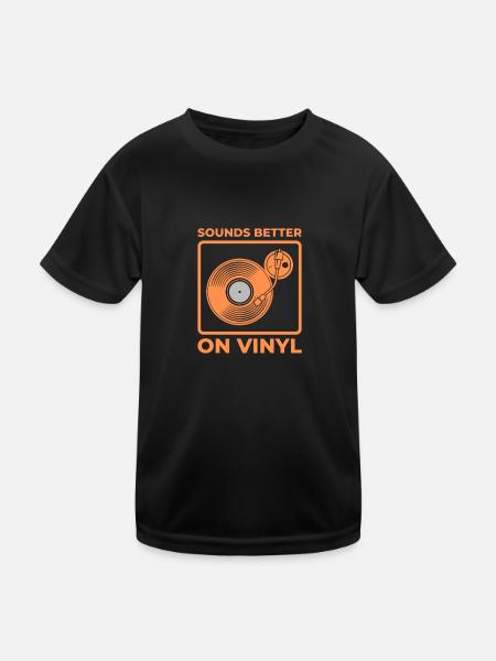 Sounds better on Vinyl - Kids Functional T-Shirt - black - Front