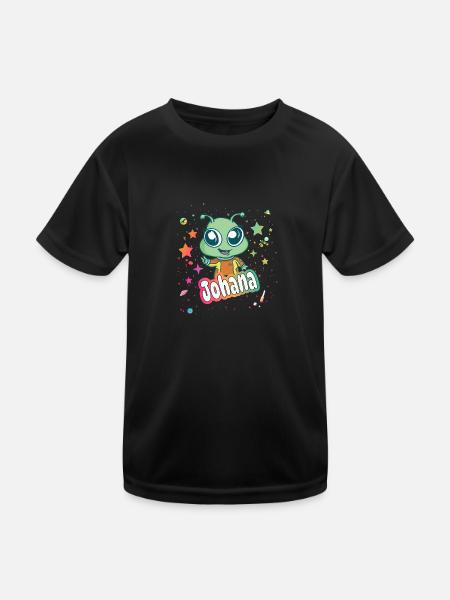 JOHANA - Beau nom de fille avec un extraterrestre mignon - T-shirt sport Enfant - noir - Devant
