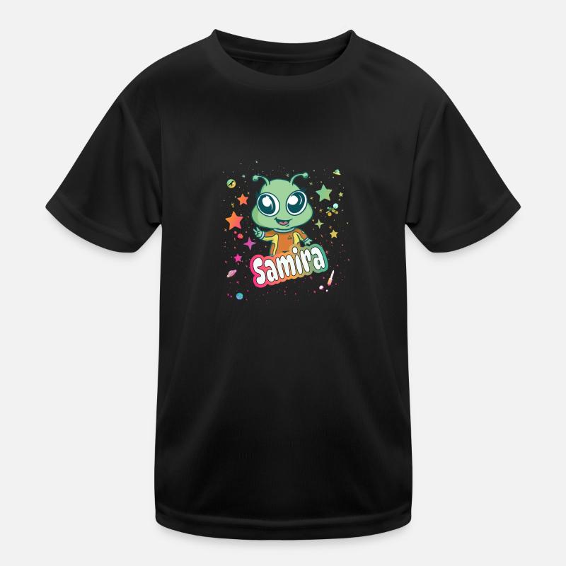 SAMIRA - Schöner Mädchen Name mit süßem Alien Kinder Funktions-T-Shirt