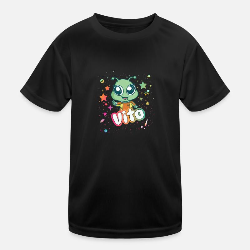 VITO - Schöner Junge Name mit süßem Alien Kinder Funktions-T-Shirt
