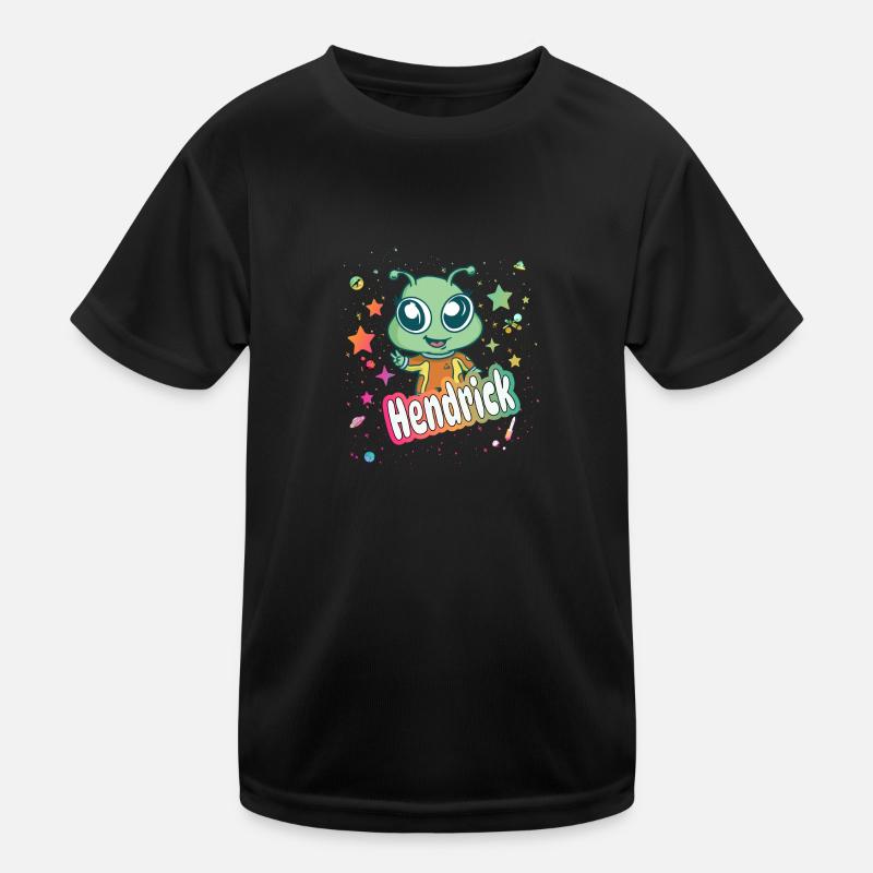 HENDRICK - Schöner Junge Name mit süßem Alien Kinder Funktions-T-Shirt