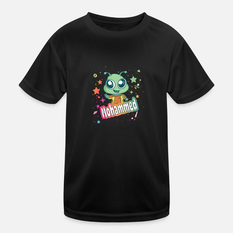 MOHAMMED - Beautiful boy name with cute alien Kids Functional T-Shirt