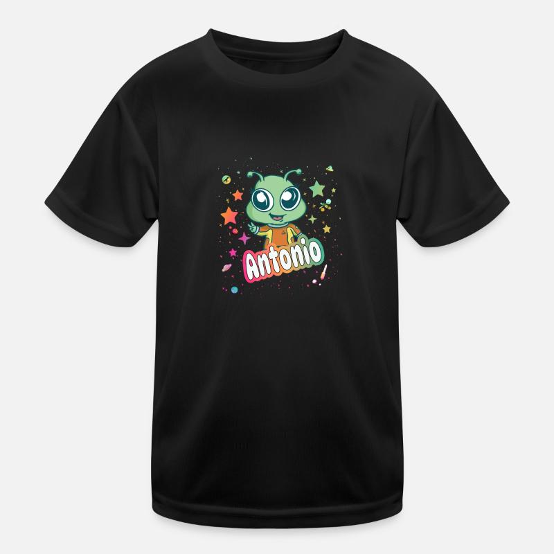 ANTONIO - Beautiful boy name with cute alien Kids Functional T-Shirt