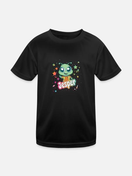 JESPER - Beau nom de garçon avec un extraterrestre mignon - T-shirt sport Enfant - noir - Devant