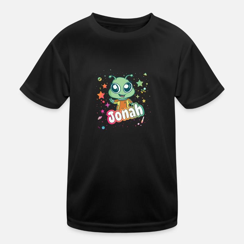 JONAH - Schöner Junge Name mit süßem Alien Kinder Funktions-T-Shirt