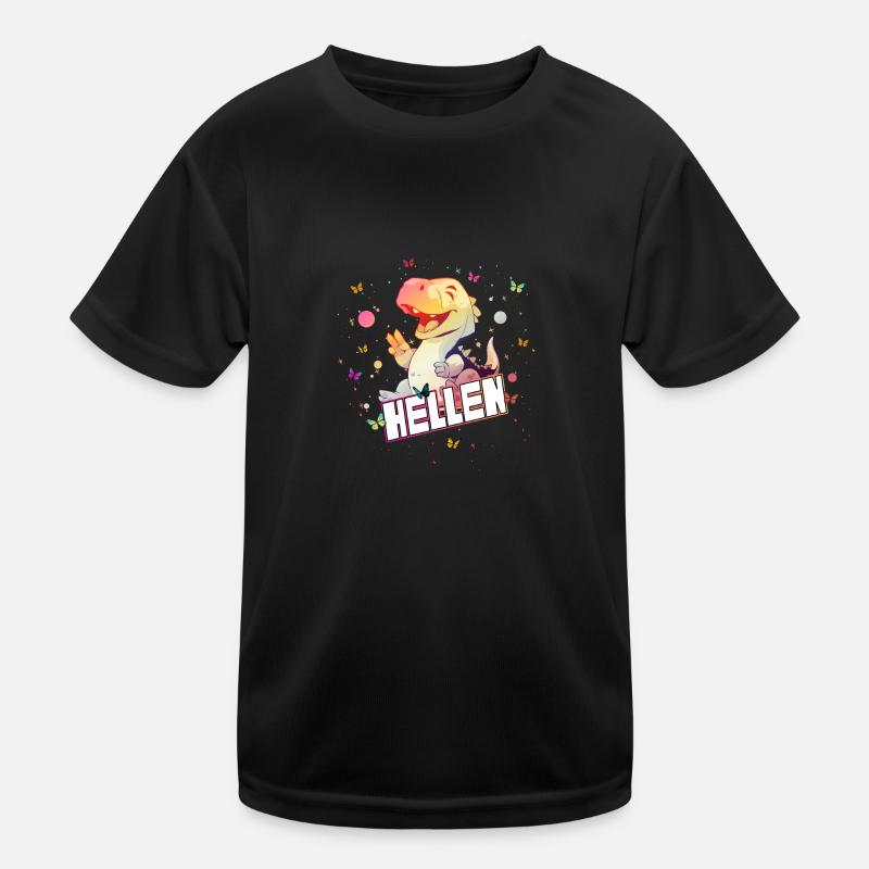 HELLEN - Beau nom de FILLE avec mignon DINO T-REX T-shirt sport Enfant