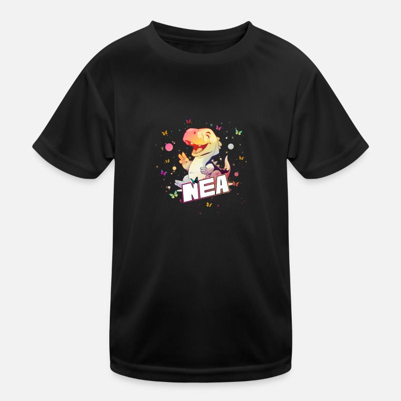 NEA - Schöner MÄDCHEN Name mit süßem DINO Kinder Funktions-T-Shirt