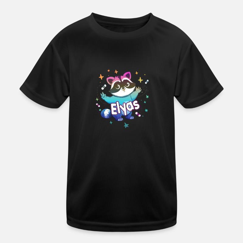 ELYAS - Beau nom de garçon avec un raton laveur mignon T-shirt sport Enfant