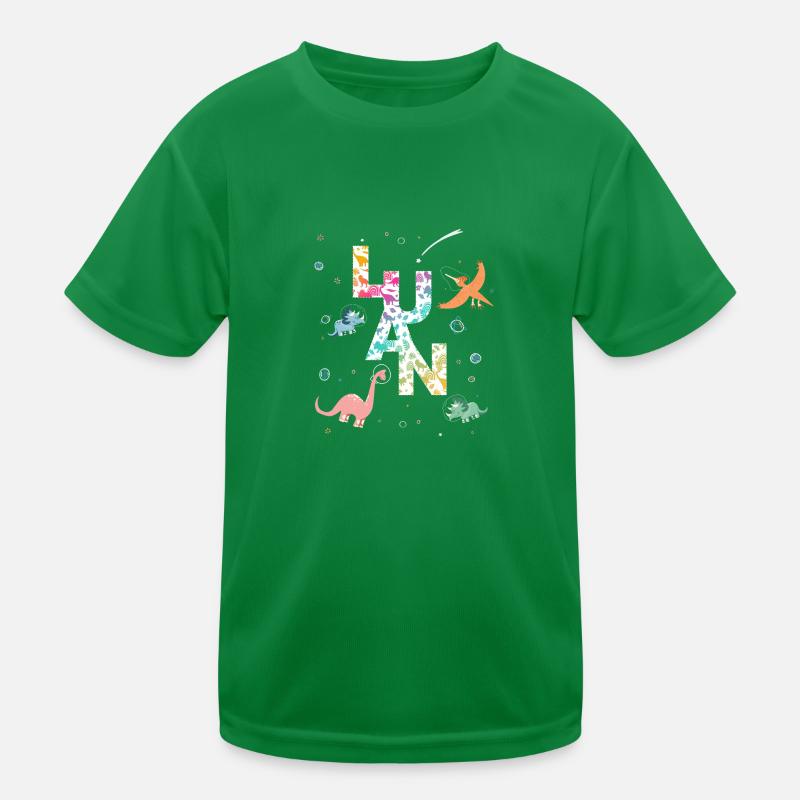 LUAN - Beautiful boy name with dinosaur Kids Functional T-Shirt