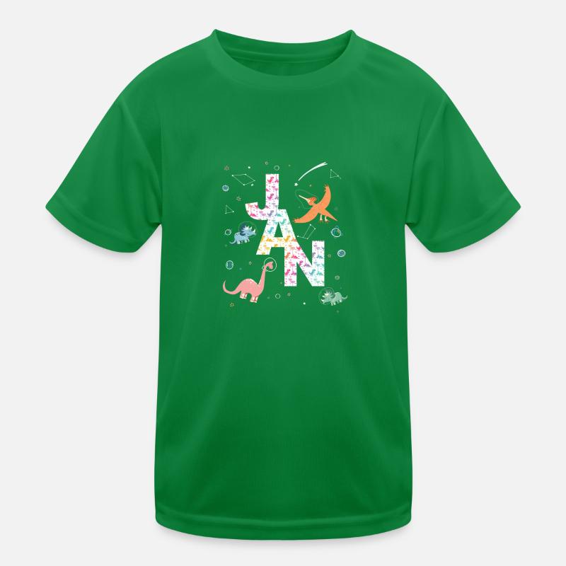 JAN - Beau prénom de garçon avec dinosaure T-shirt sport Enfant