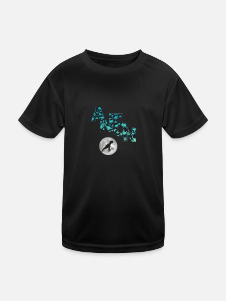 ANTON - Beau prénom de garçon avec dinosaure - T-shirt sport Enfant - noir - Devant