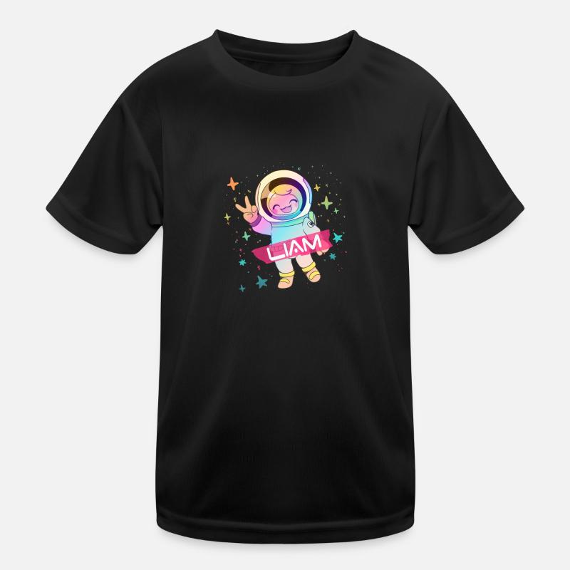 LIAM - Beau nom de garçon avec astronaute mignon T-shirt sport Enfant