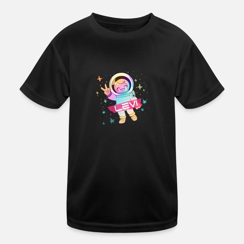 LEVI - Beautiful boy name with cute astronaut Kids Functional T-Shirt
