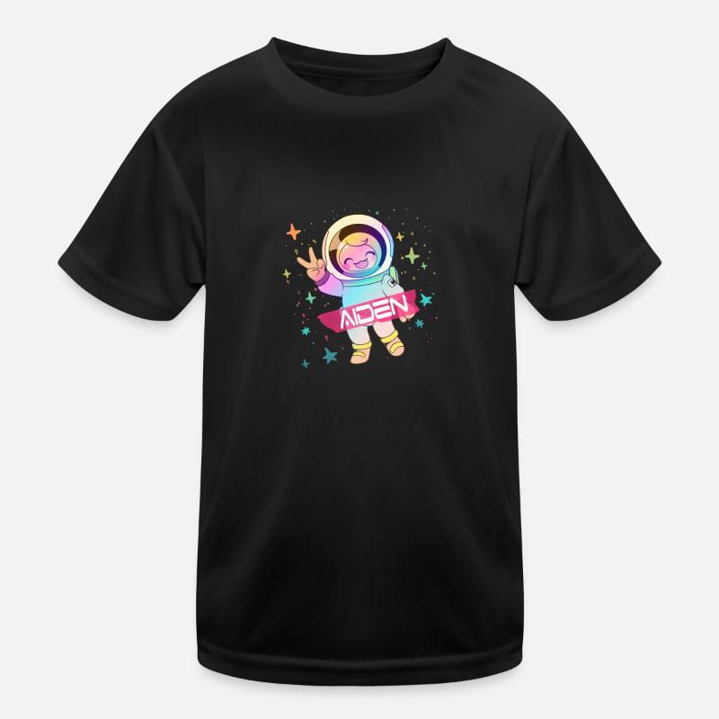 AIDEN - Beau nom de garçon avec astronaute mignon T-shirt sport Enfant
