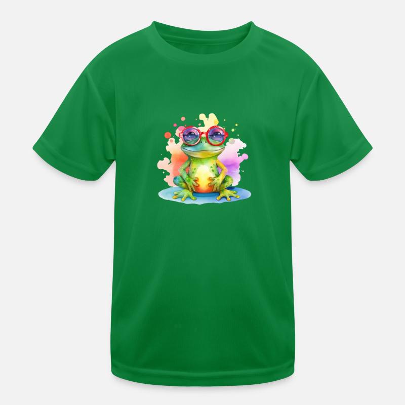 Grenouille fraîche colorée avec des lunettes de soleil T-shirt sport Enfant