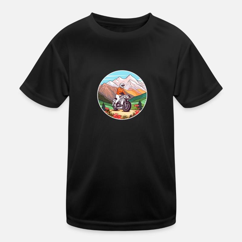 Motorrad Tour Motorradfahrer Motorrad Biker Kinder Funktions-T-Shirt