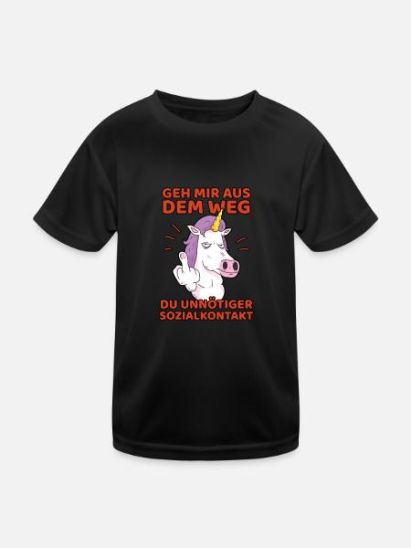 Get out of my way you unnecessary social contact - Kids Functional T-Shirt - black - Front