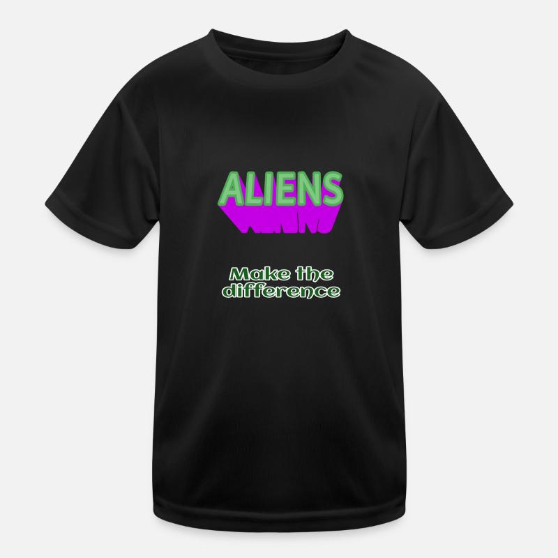 ALIENS Aliens make the difference without alien - Kids Functional T-Shirt - black
