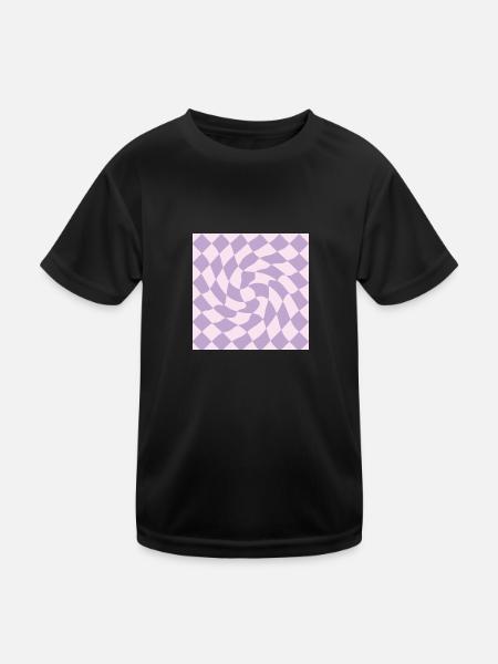 Schachbrettmuster Violett - Kinder Funktions-T-Shirt - Schwarz - Vorne