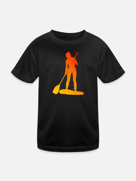 Standup Paddle Standup Paddle Hommes Femmes - T-shirt sport Enfant - noir - Devant