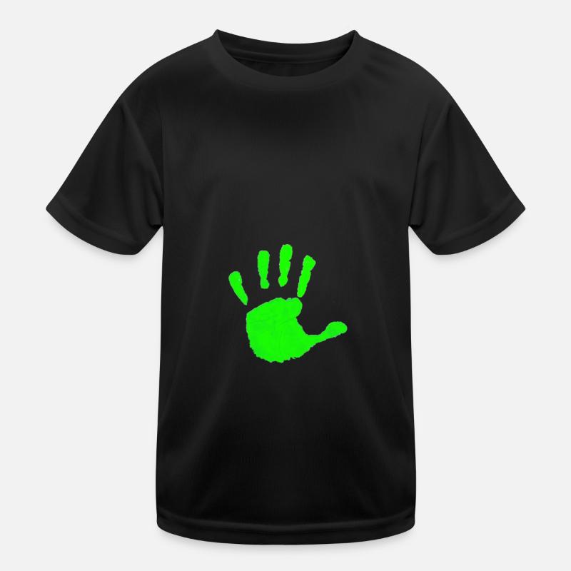 Impression de main verte T-shirt sport Enfant