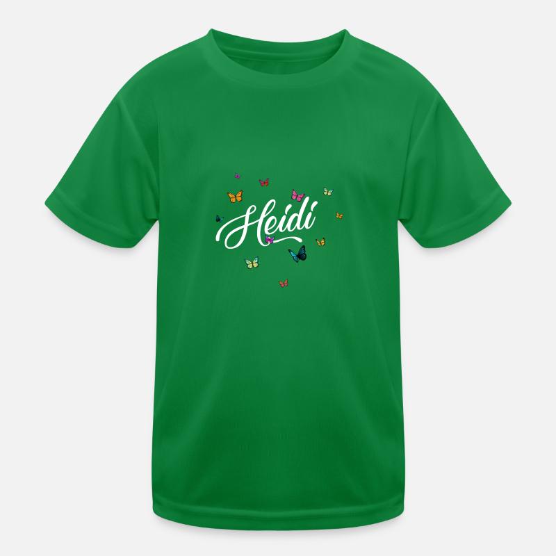 HEIDI - Mädchen Name mit bunten Schmetterlingen Kinder Funktions-T-Shirt