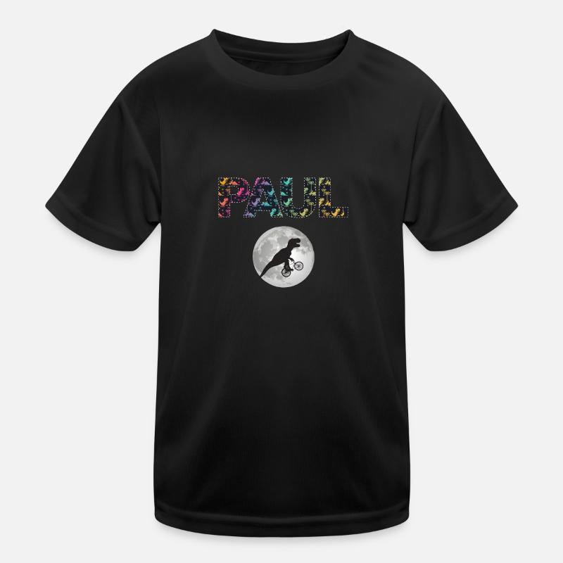 PAUL - Beautiful boy name with dinosaur Kids Functional T-Shirt