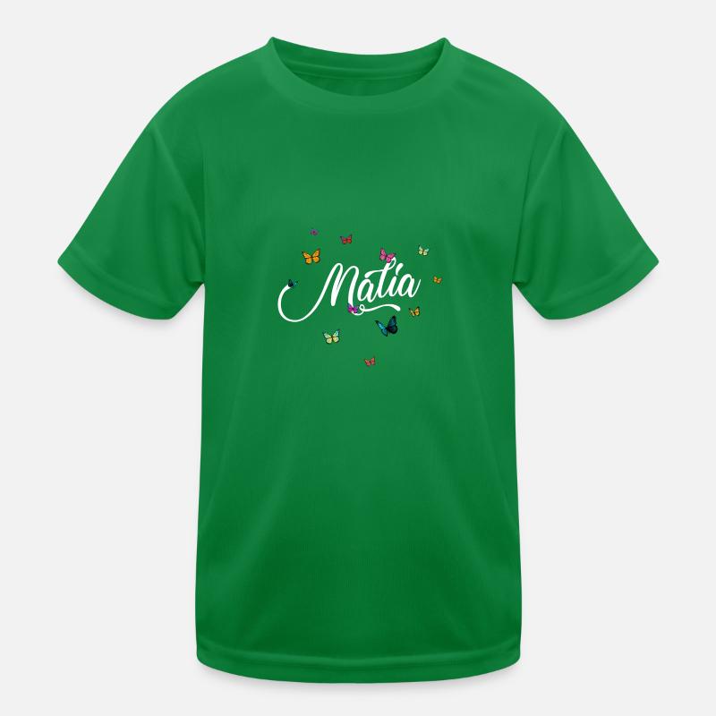 MALIA - Mädchen Name mit bunten Schmetterlingen Kinder Funktions-T-Shirt