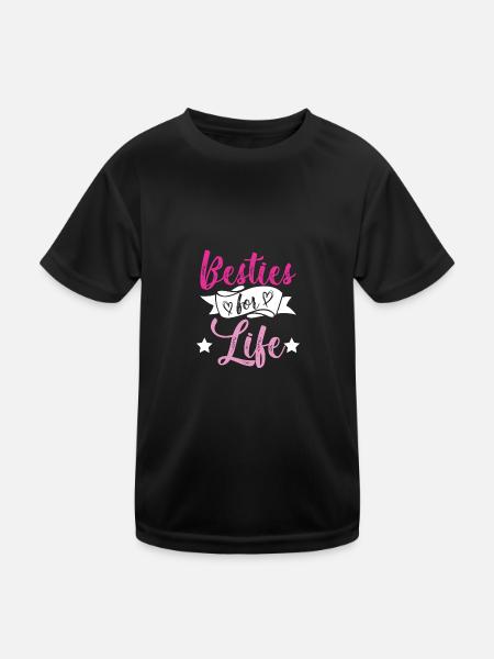 bester freunde - Kinder Funktions-T-Shirt - Schwarz - Vorne
