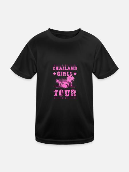 Thailand Girls Tour - Kinder Funktions-T-Shirt - Schwarz - Vorne