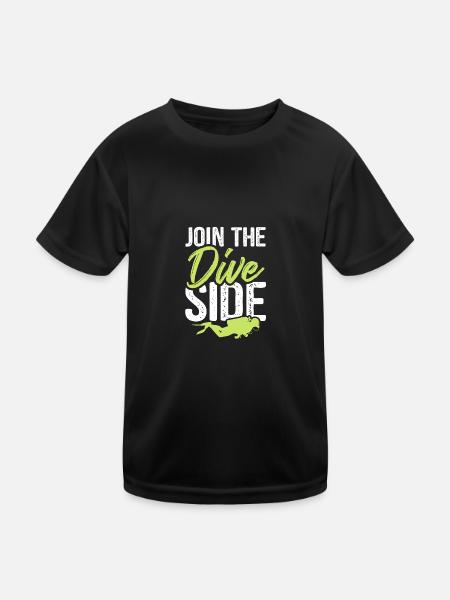 diving divers - Kids Functional T-Shirt - black - Front