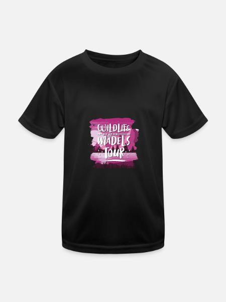 Wildlife Mädels Tour - Kinder Funktions-T-Shirt - Schwarz - Vorne