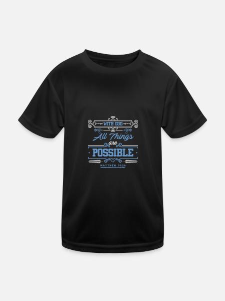 bibel gott alles möglich - Kinder Funktions-T-Shirt - Schwarz