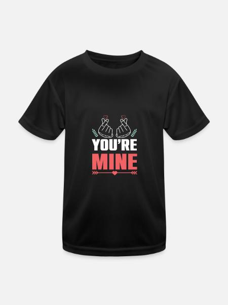paare du gehörst mir paare - Kinder Funktions-T-Shirt - Schwarz - Vorne