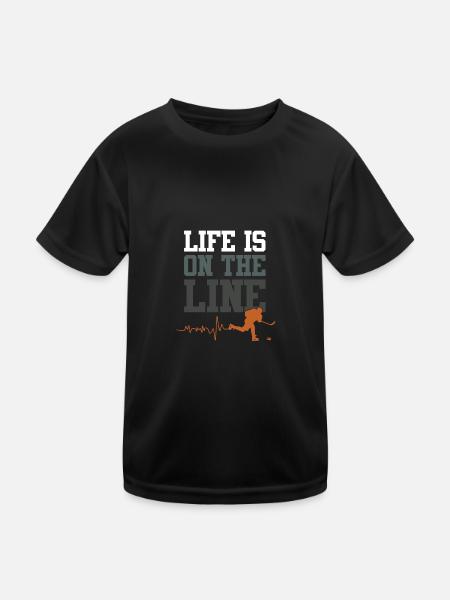 ice hockey verein spruch - Kinder Funktions-T-Shirt - Schwarz - Vorne