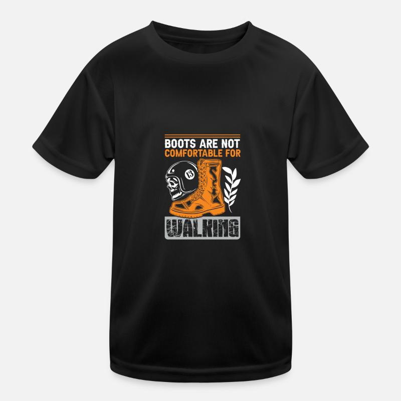 Motorcycle Slogan Boots Kids Functional T-Shirt