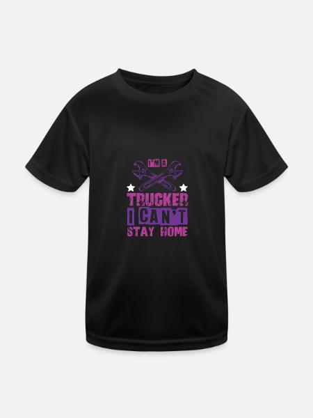 trucker cooler spruch - Kinder Funktions-T-Shirt - Schwarz - Vorne