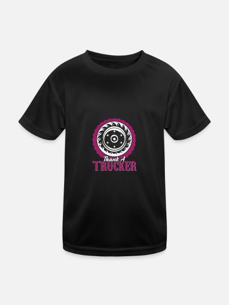 trucker spruch truck - Kinder Funktions-T-Shirt - Schwarz - Vorne