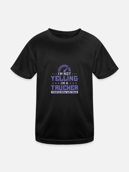 trucker cooler spruch - Kinder Funktions-T-Shirt - Schwarz - Vorne